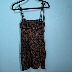 Free People Sequins Black Dress